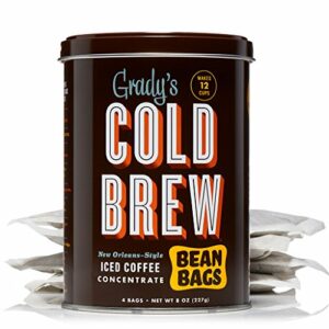 Grady's Cold Brew Coffee, Single Can with 4 (2oz.) Bean Bags, 12 Total Servings